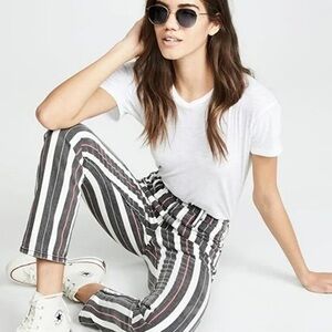 Frame Denim Le Sylvie Band Stripe Straight Leg Jeans